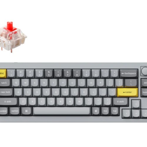 KEYBOARD KEYCHRON Q2 KNOB RGB HOT SWAP / G PRO LIN EAR RED / WIRED - GREY FRAME (Q2-N1)